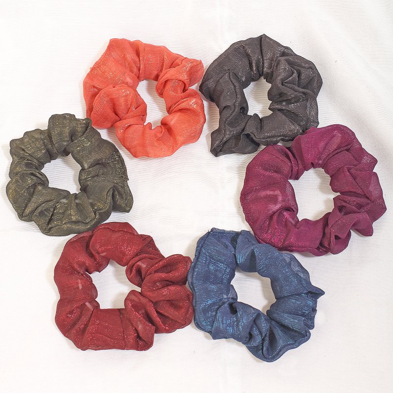 Premium Dark Satin hair Scrunchies for Women and Girls | Pack of 6|