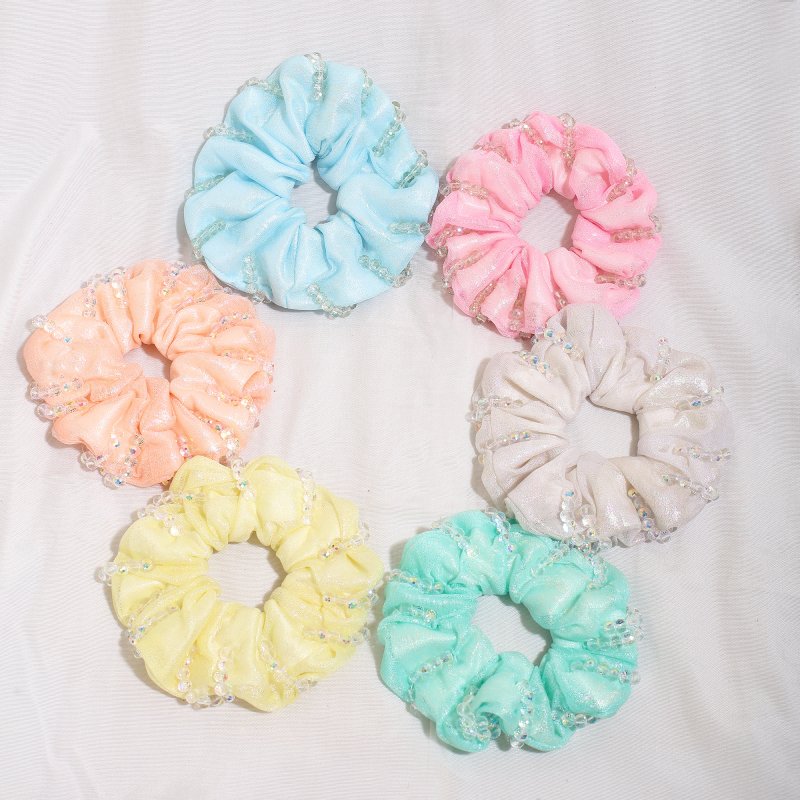 PearlGlow Satin Scrunchies for Girls and Women | Pack of 6 |