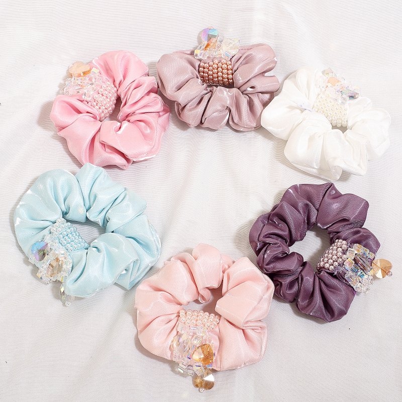 Glow Satin Hair Scrunchies – 6 Pastel Shades | Premium Imported Satin