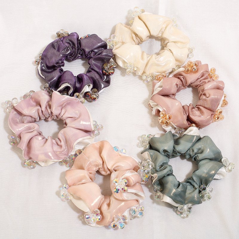 Pastel Twirls Hair Scrunchies for Women and Girls | Pack of 6 |