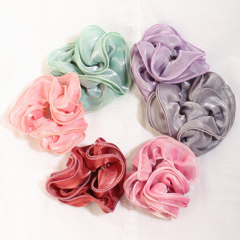 Floral Style Satin Scrunchies for Women and Girls | Pack of 6 |