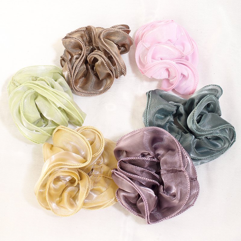 SilkPetal Pastel Scrunchies for Women and Girls | Pack of 6 |