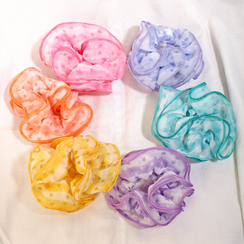 TwinkleCharm Hair Scrunchies for Girls and Women | Pack of 6 |
