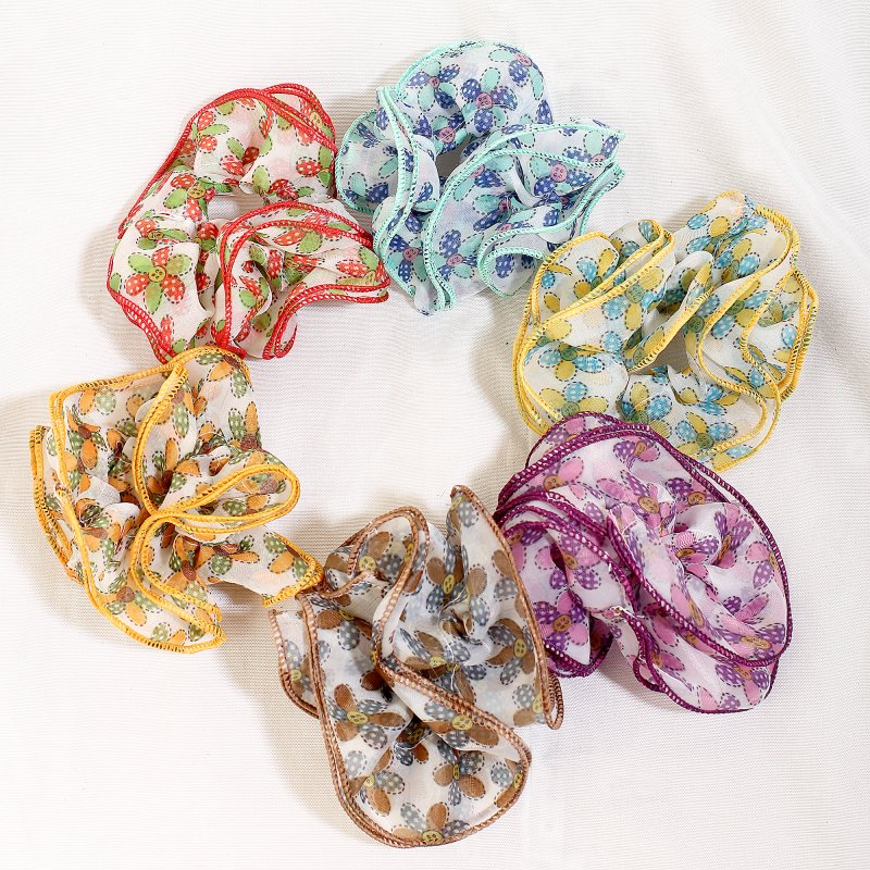 FloraLuxe Hair Scrunchies for Women and Girls | Pack of 6 |