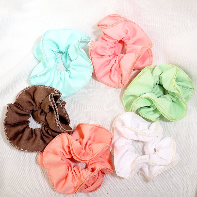 Soft Matte Edge Scrunchies | Light Color Pack of 6 |
