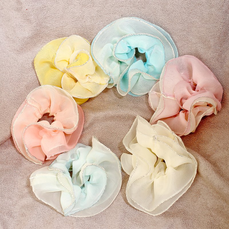 CloudPetals Organza Scrunchies for Women and Girls | Pack of 6 |
