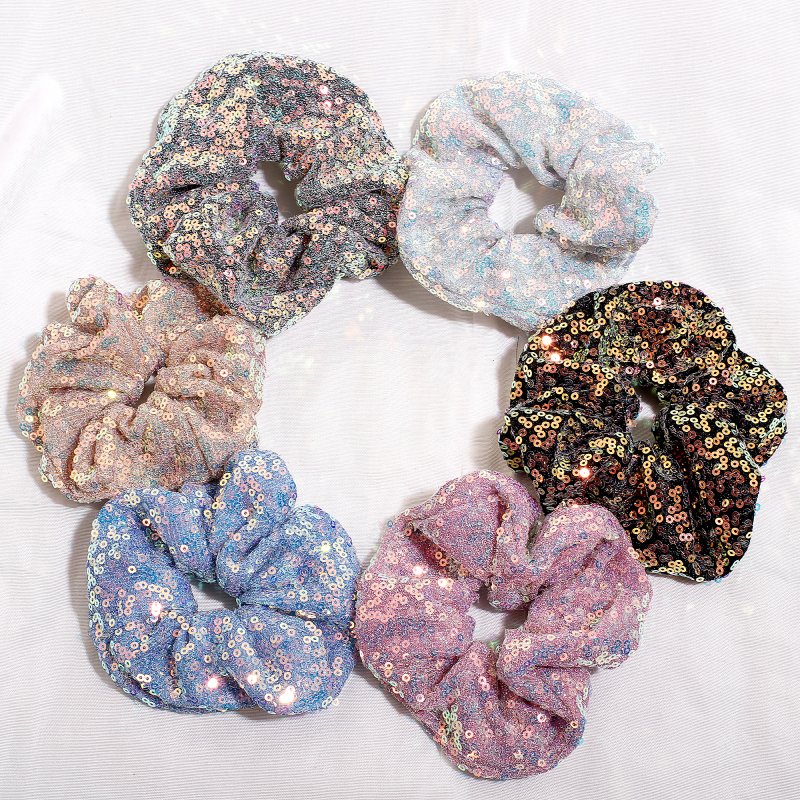 Shimmer Twist Hair Scrunchies for Women and Girls | Pack of 6 |