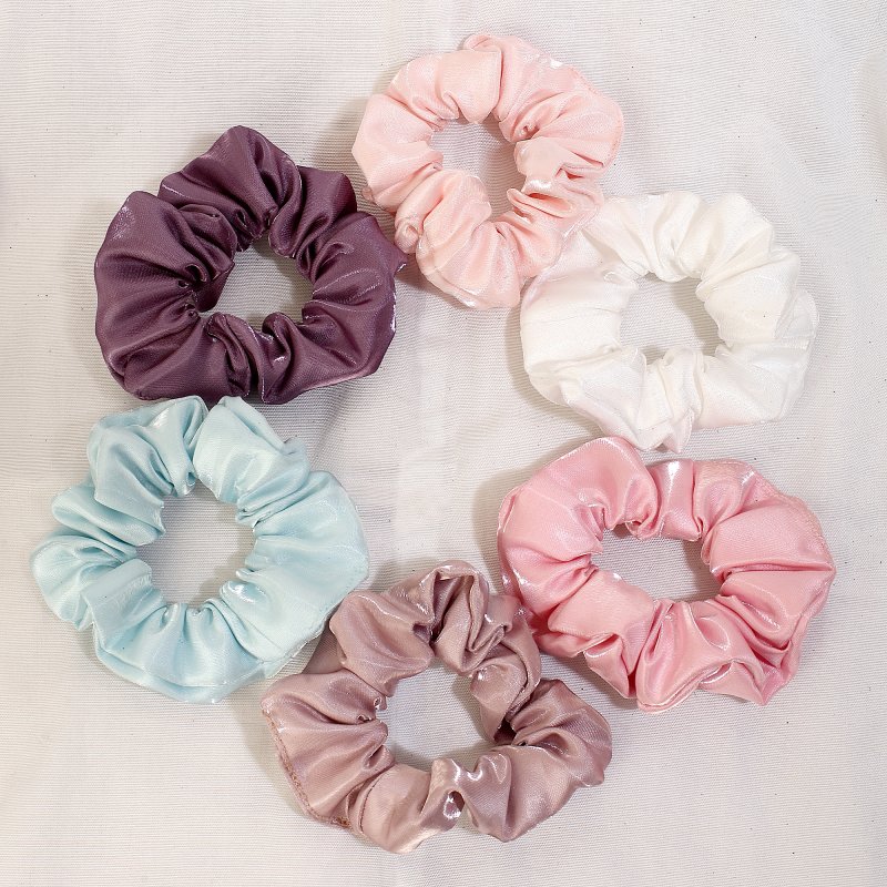 CloudMist Satin Scrunchies for Women and Girls | Pack of 6 |