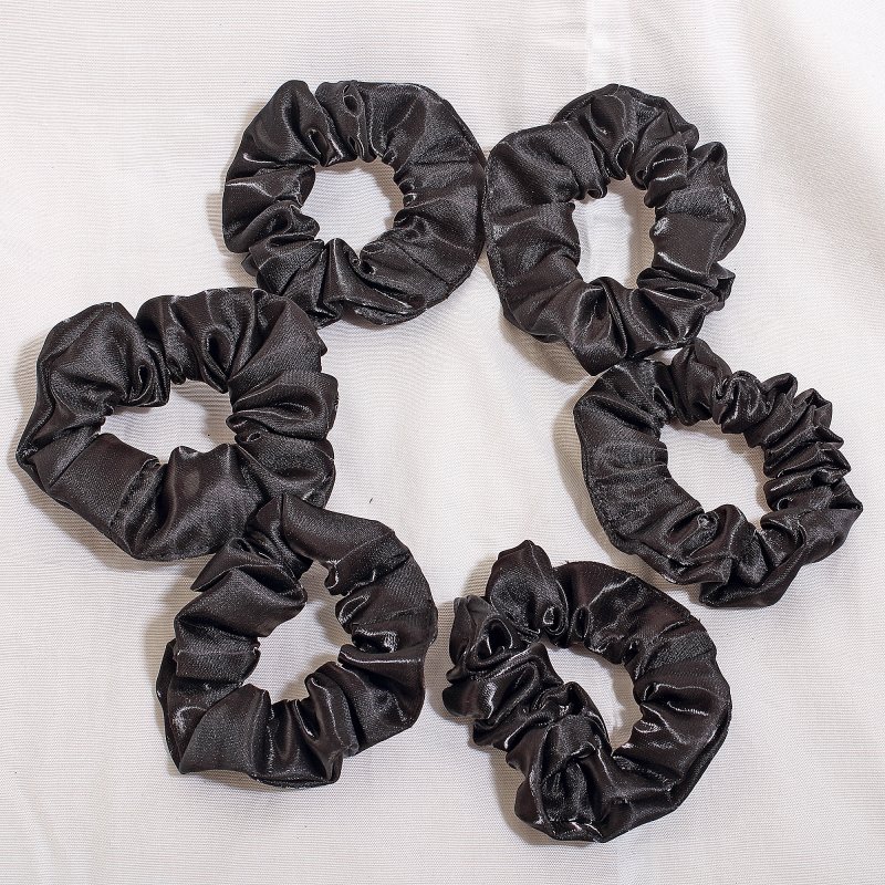 MidnightMist Satin Scrunchies for Women and Girls | Pack of 6 |