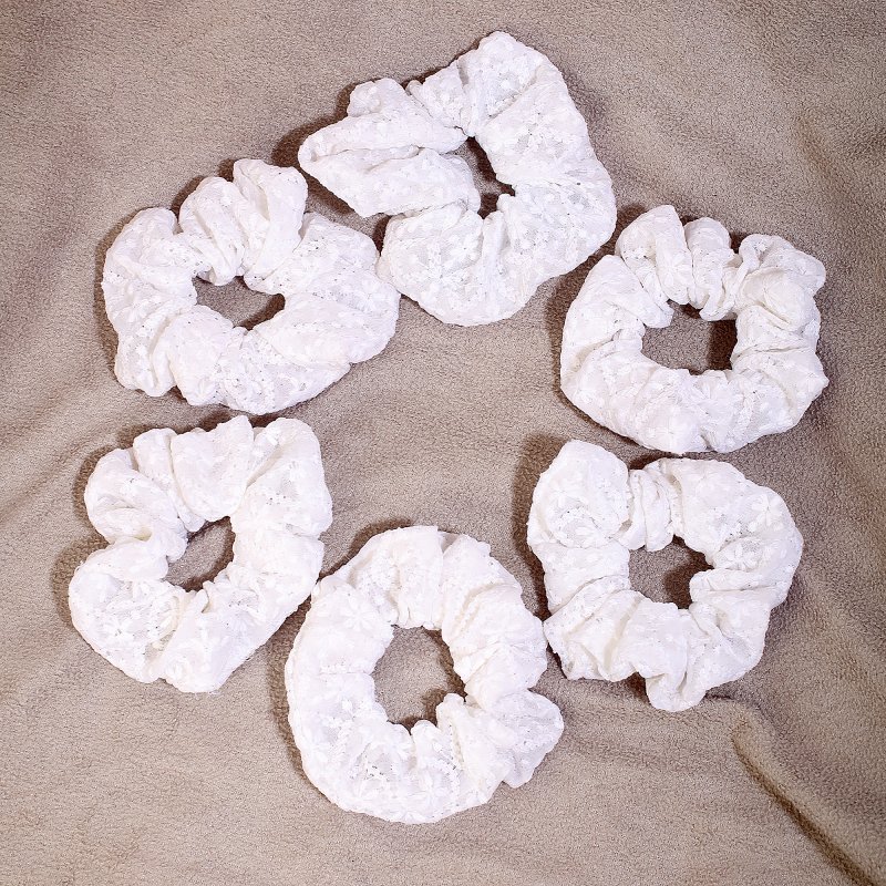 WhitePetal Hair Scrunchies for Women and Girls | Pack of 6 |
