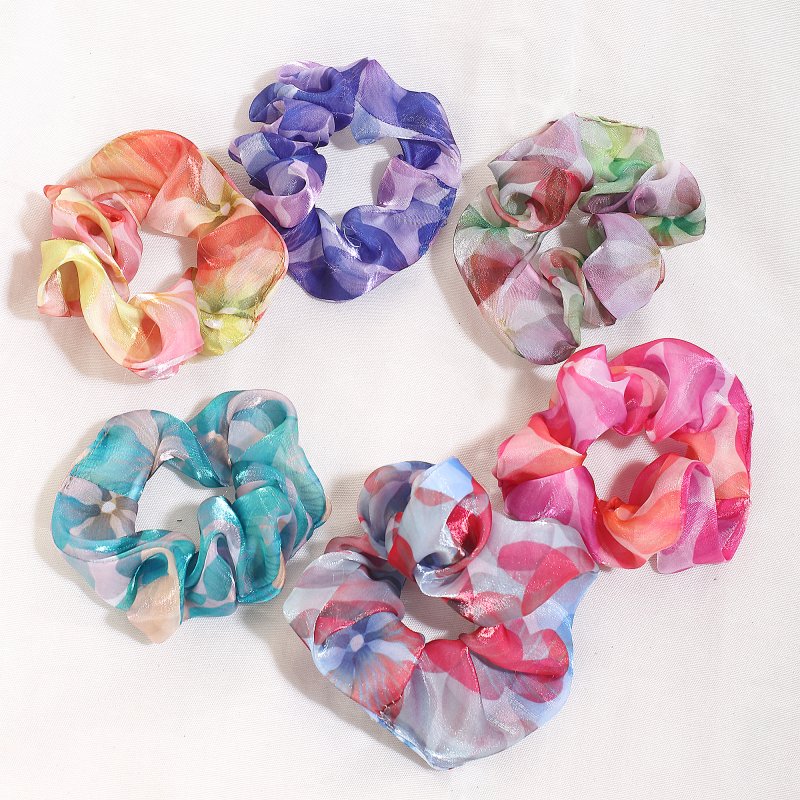 Multi Colour Hair Scrunchies for Women and Girls | Pack of 6 |