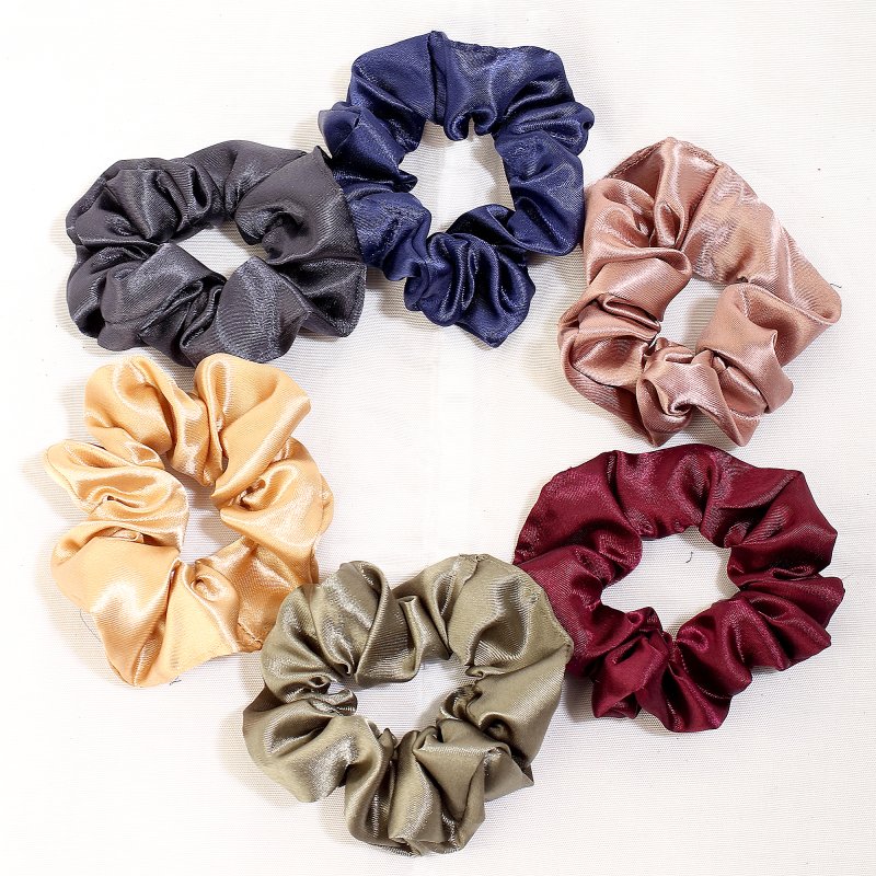 SatinShades Hair Scrunchies for Women and Girls | Pack of 6 |