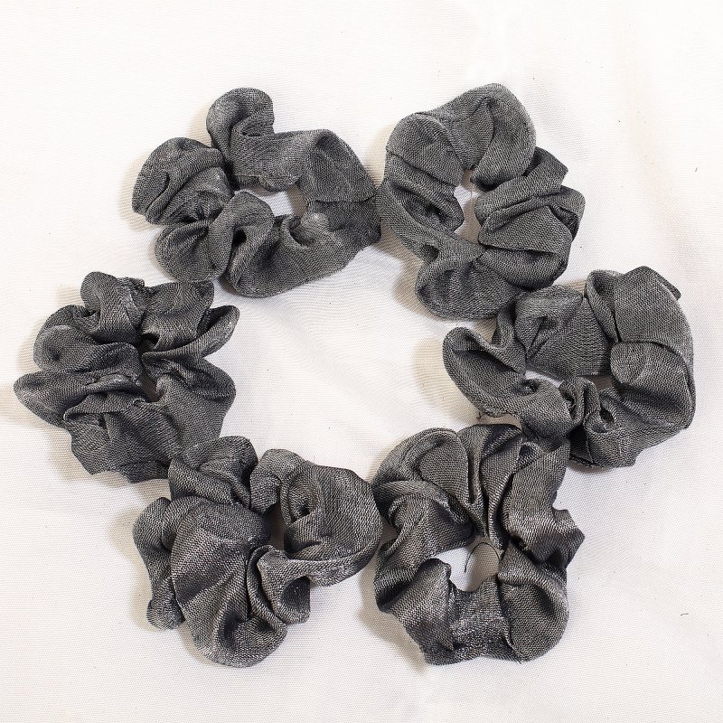 Midnight Erode Hair Scrunchies for Women and Girls | Pack of 6 |