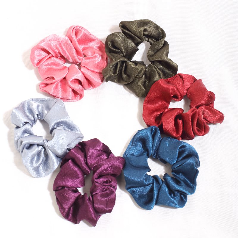 Silk Satin Hair Ties For Women and Girls | Pack of 6 |