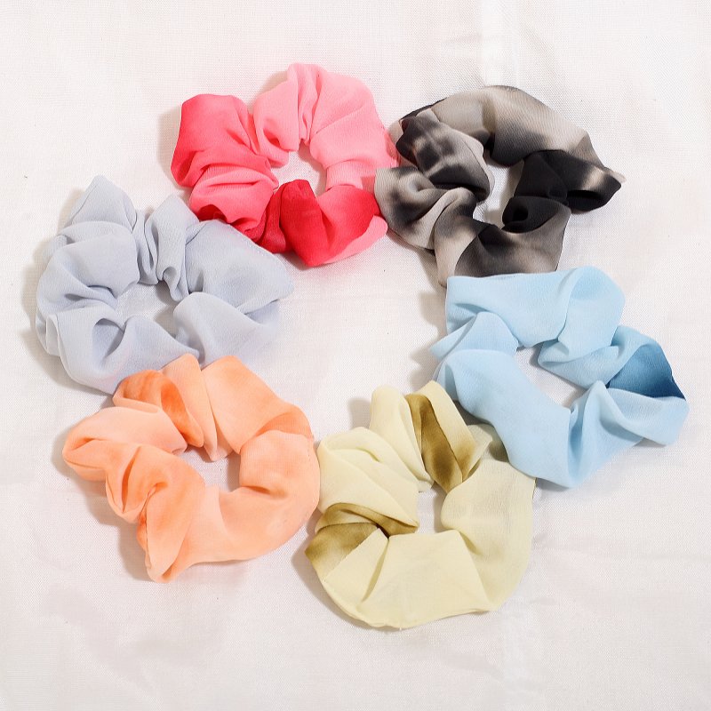 SilkShiffon Hair Scrunchies for Women and Girls | Pack of 6 |