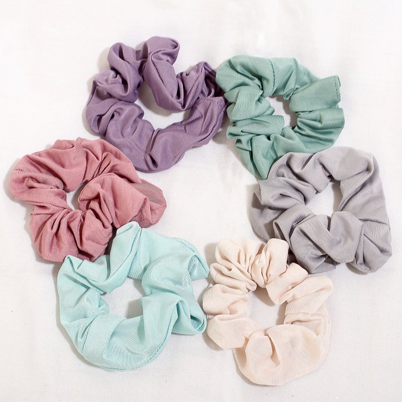 PastelPlain Hair Scrunchies for Women and Girls | Pack of 6 |