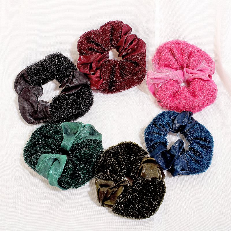 DarkCharm Georget Hair Scrunchies for Women and Girls | Pack of 6 |