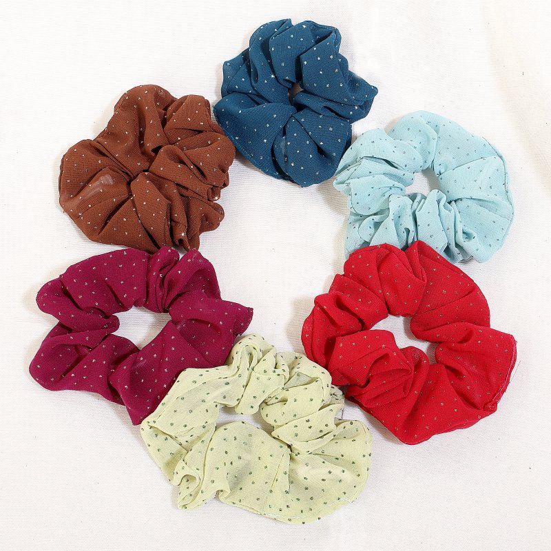 DarkWeave Chiffon Hair Scrunchies for Women and Girls | Pack of 6 |