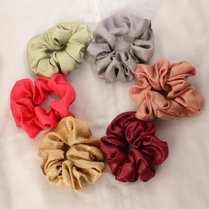 SilqueSatin Hair Scrunchies for Women and Girls | Pack of 6 |