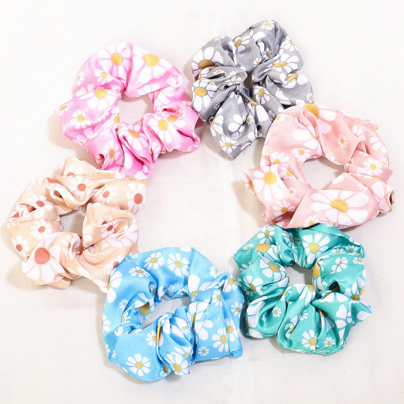 FloralPastle Satin Hair Ties for Women and Girls | Pack of 6 |