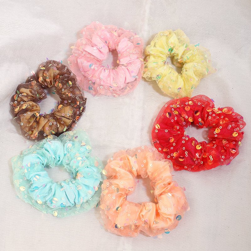 DazzleNet Hair Scrunchies for Women and Girls | Pack of 6 |