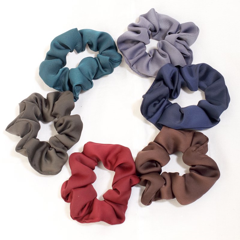 Premium Satin Hair Scrunchies | Pack of 6 Soft & Stretchable Hair Ties