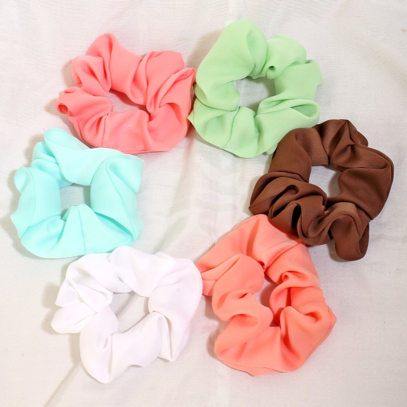 SoftPastel Satin Hair Scrunchies for Women and Girls | Pack of 6 |