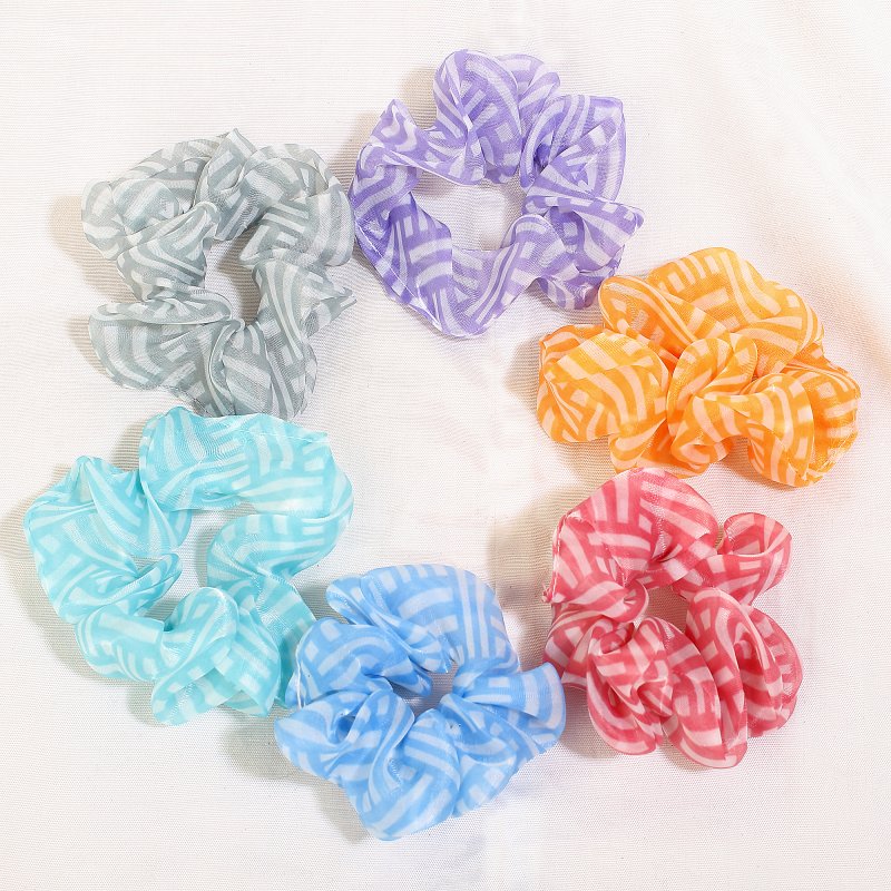 TransLina Organza Hair Scrunchies for Women and Girls | Pack of 6 |