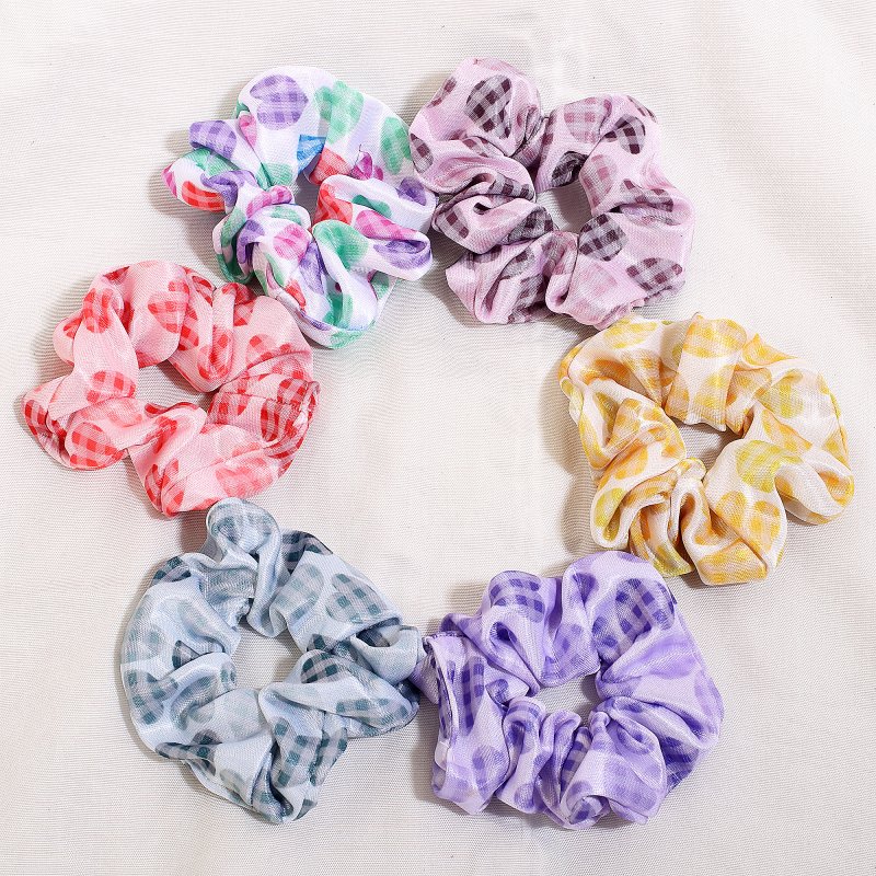 HeartGrace Lycra Hair Scrunchies for Women and Girls | Pack of 6 |