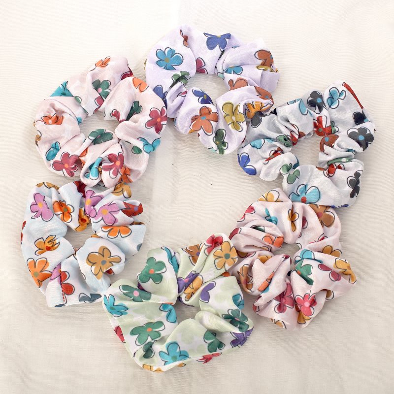 FloraCharm Lycra Hair Scrunchies for Women and Girls | Pack of 6 |