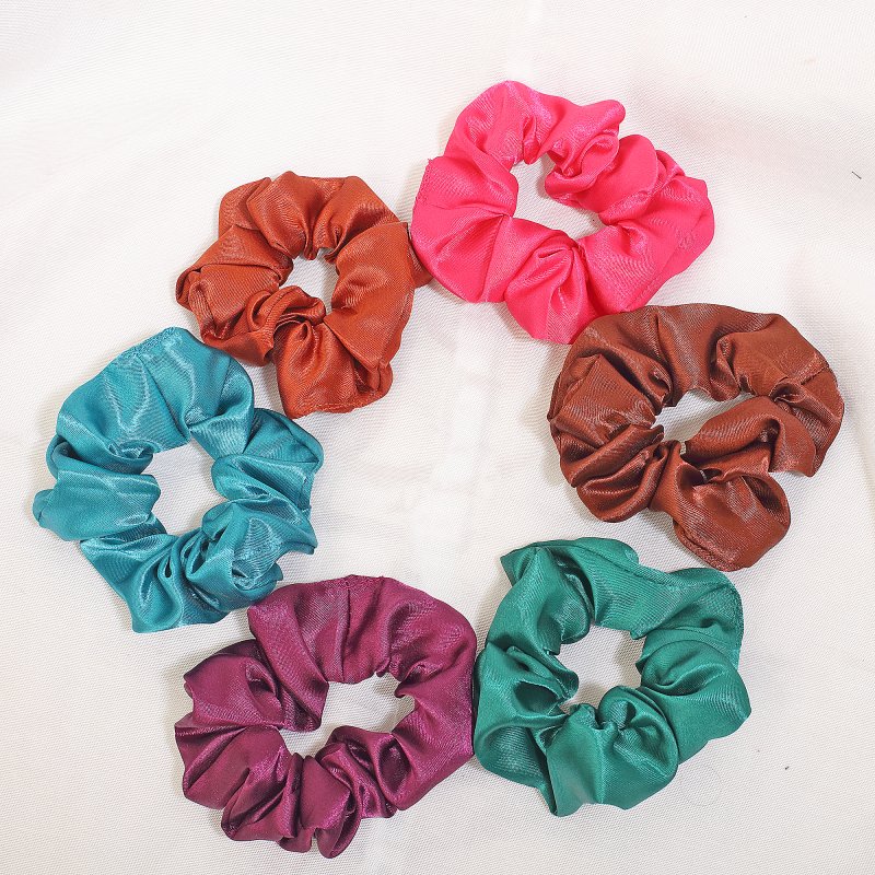 PureShine Satin Hair Scrunchies for Women and Girls | Pack of 6 |