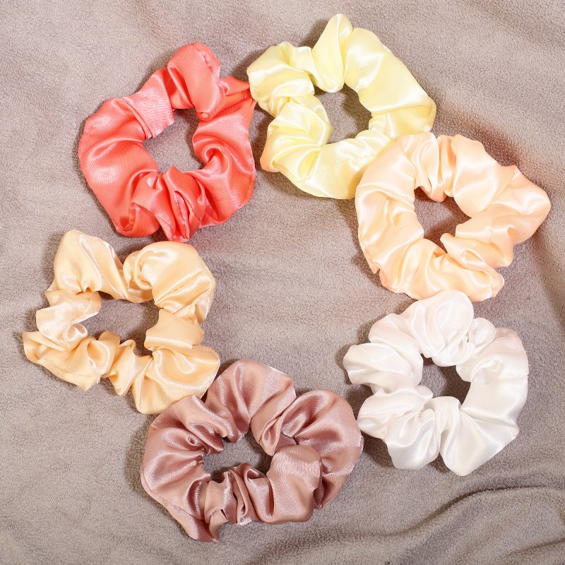 PastelShine Satin Hair Scrunchies for Women and Girls | Pack of 6 |