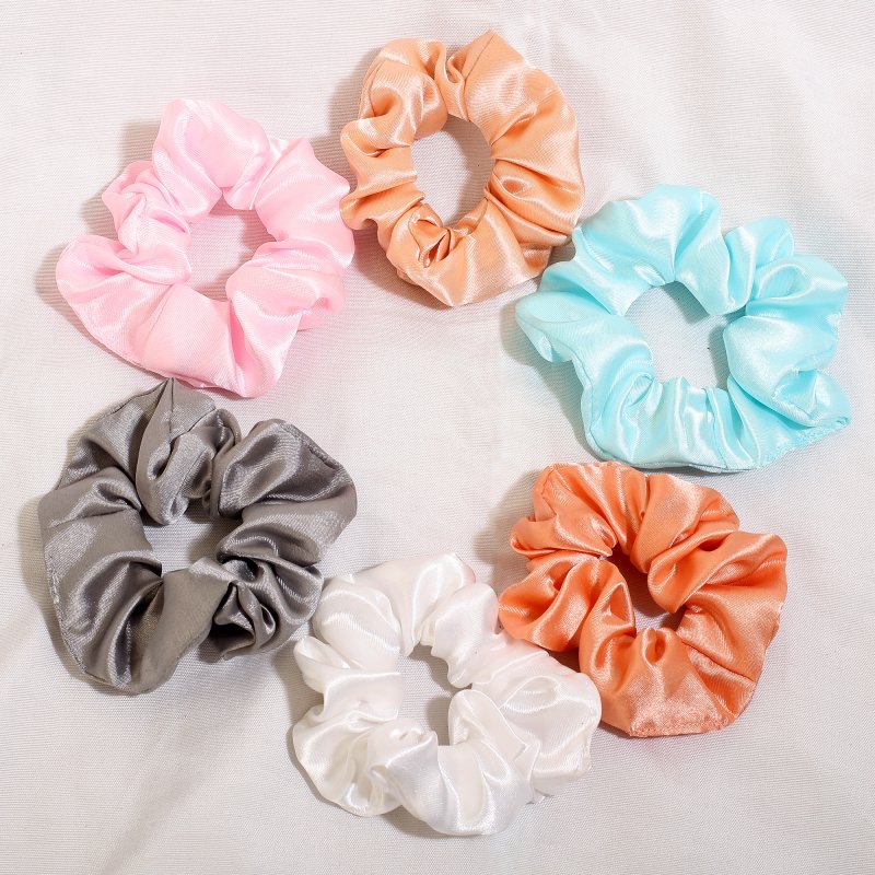 SoftGleam Satin Hair Scrunchies for Women and Girls | Pack of 6 |